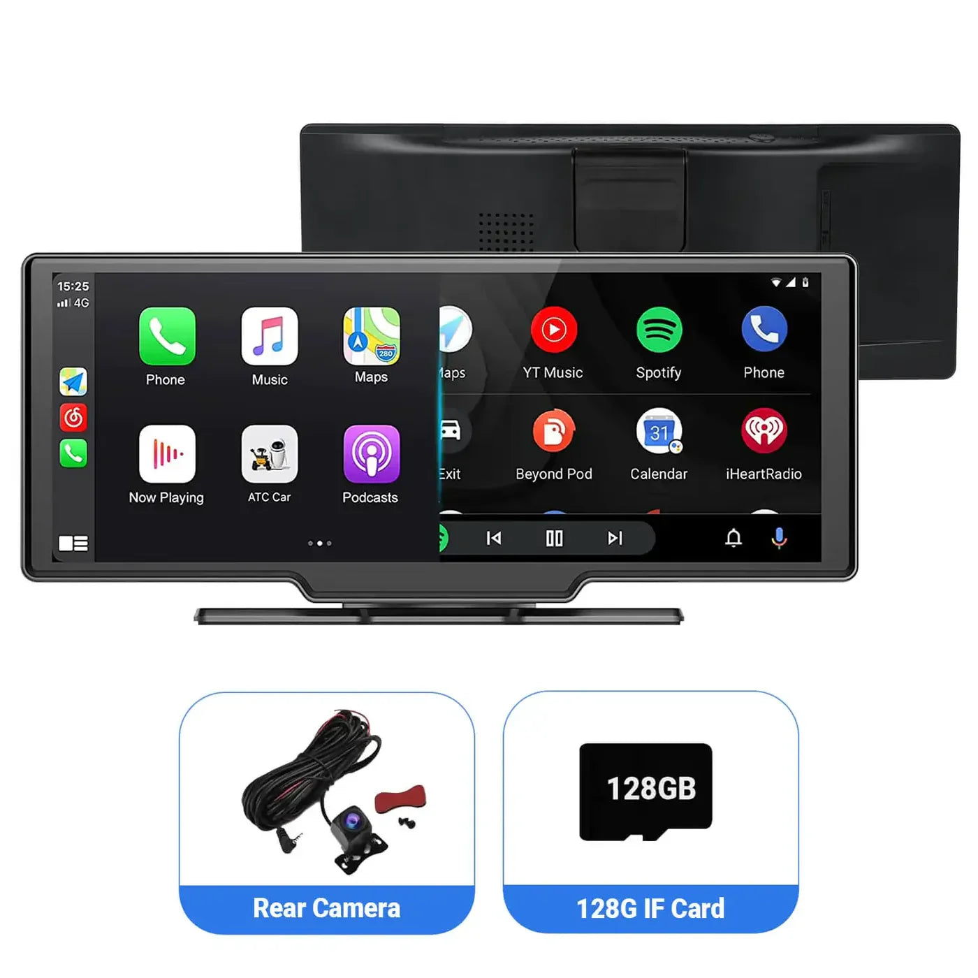 10.26-inch touchscreen display with CarPlay and Android Auto, compatible with all cars!