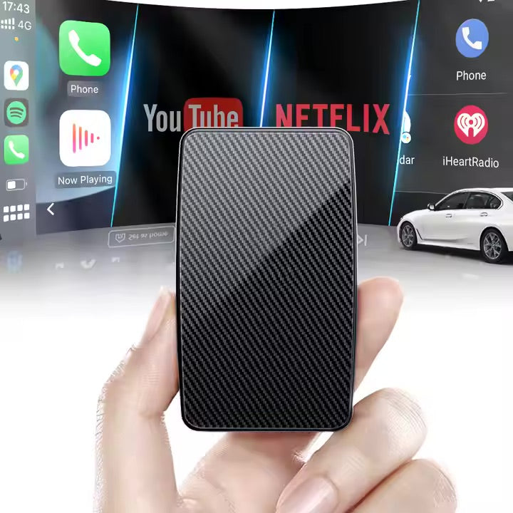 Wireless YouTube, Netflix, Spotify, CarPlay, and Android Auto adapter!